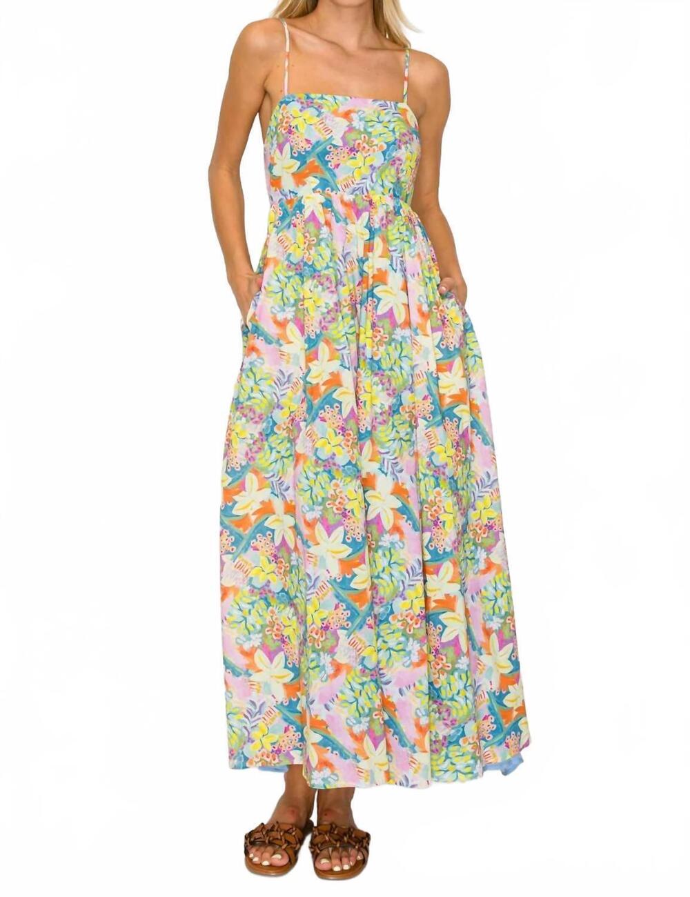 NEW MEET ME IN SANTORINI paradise bloom maxi dress in floral print